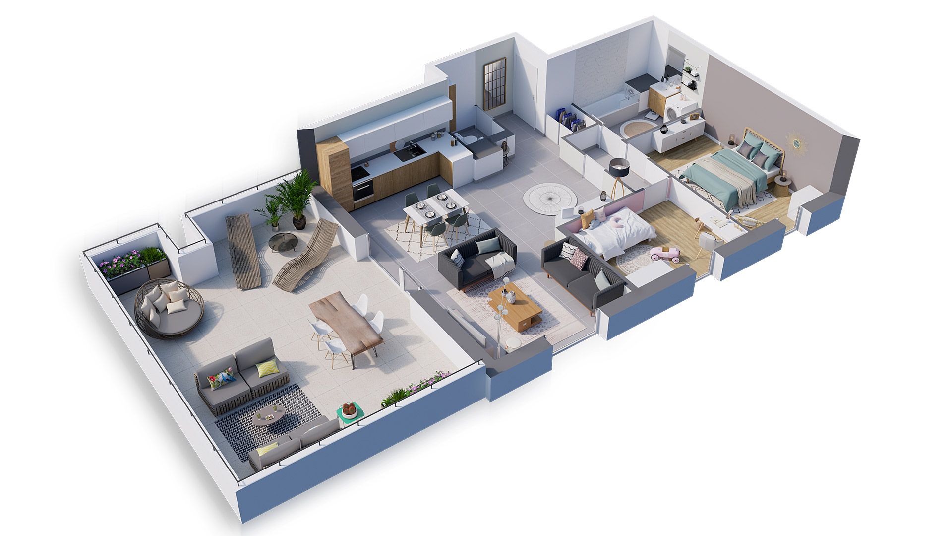 Résidence Cœur de Ville - Maizières-lès-Metz - Axométrie Appartement type T4